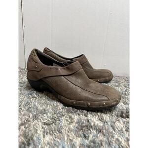 Merrell Shoes Women 8 Luxe Wrap Espresso Clogs Studded Low Block Leather Shootie